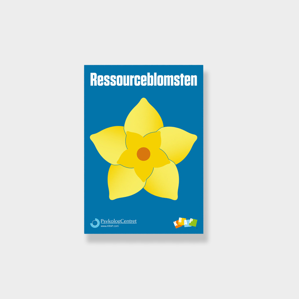 Postkort med Ressourceblomsten i gul