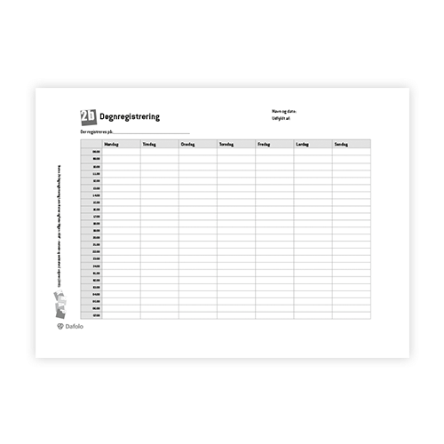 KRAP skema 2b-Døgnregistrering fra søjle 1