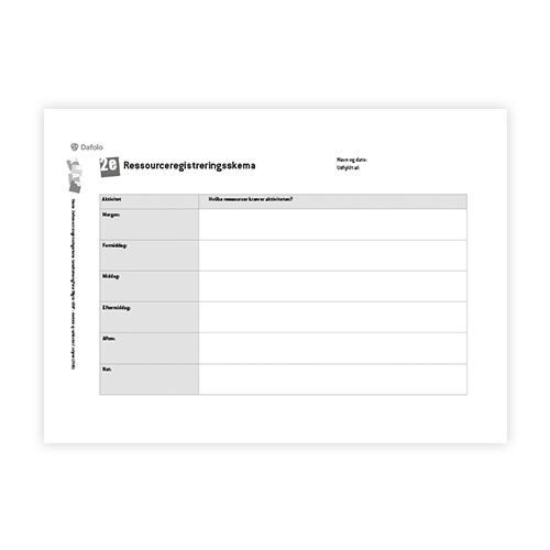 KRAP skema 2e Ressourceregistreringsskema fra søjle 1