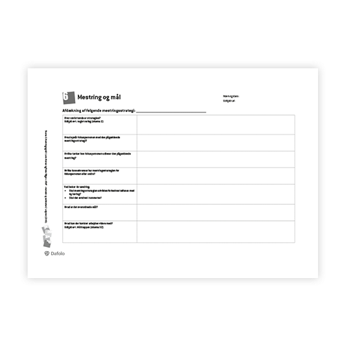 KRAP skema 6. Mestring og mål fra søjle 1