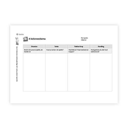 KRAP skema 7a 4-kolonneskema fra søjle 1