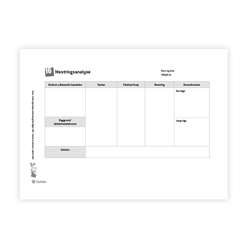 KRAP skema 16 Mestringsanalyse fra søjle 2