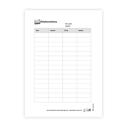 KRAP skema 19b Relationsskema fra søjle 2