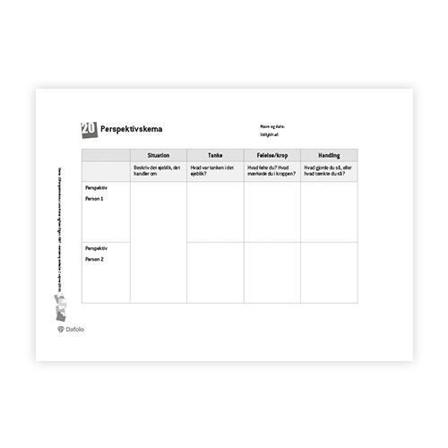 KRAP skema 20 Perspektivskema fra søjle 2
