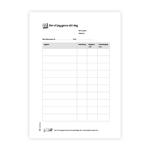 KRAP skema 22 Det vil jeg gerne nå i dag fra søjle 2