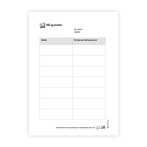 KRAP skema 26 Mål og ønsker fra søjle 2